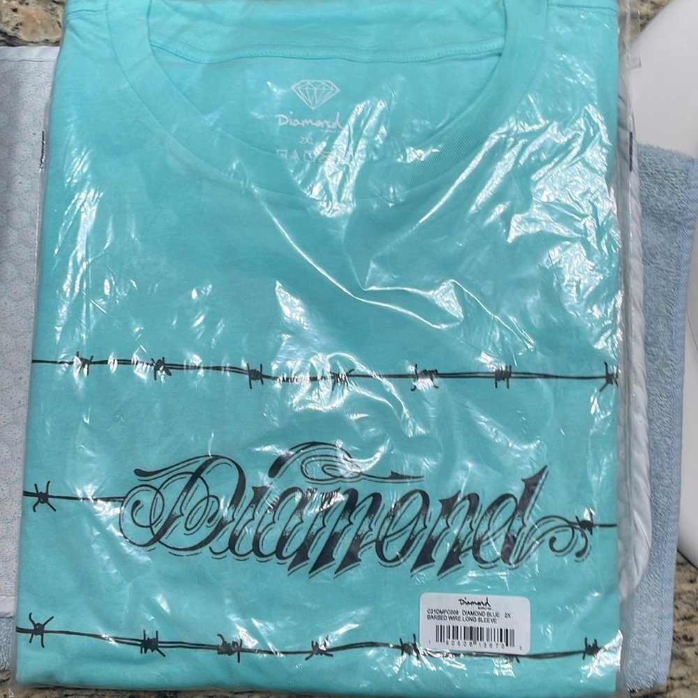 Diamond Supply Teal Barbed wire Long Sleeve